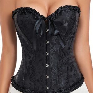 Chic Black Lace-Up Corset